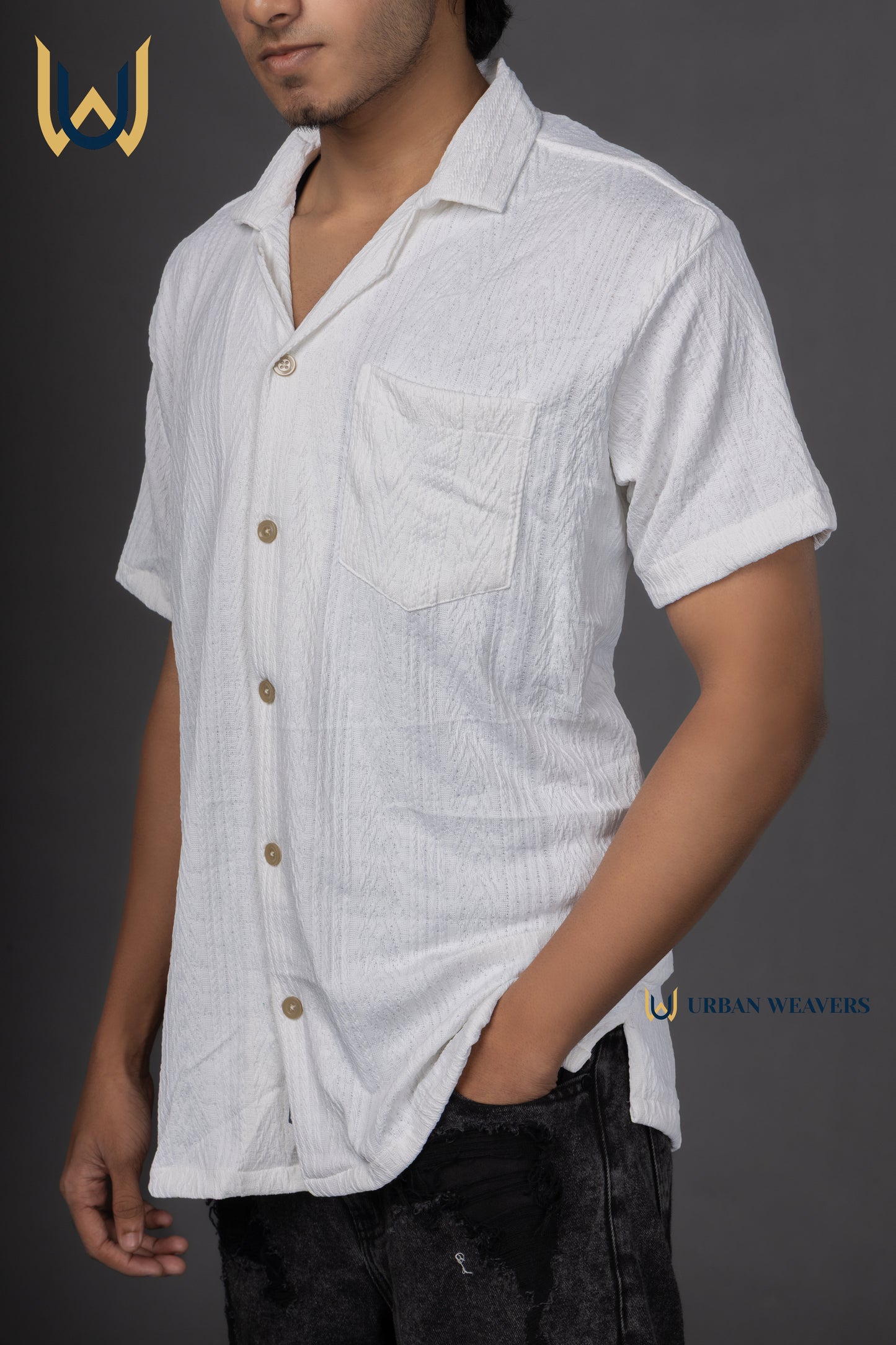 White Textured Shirt
