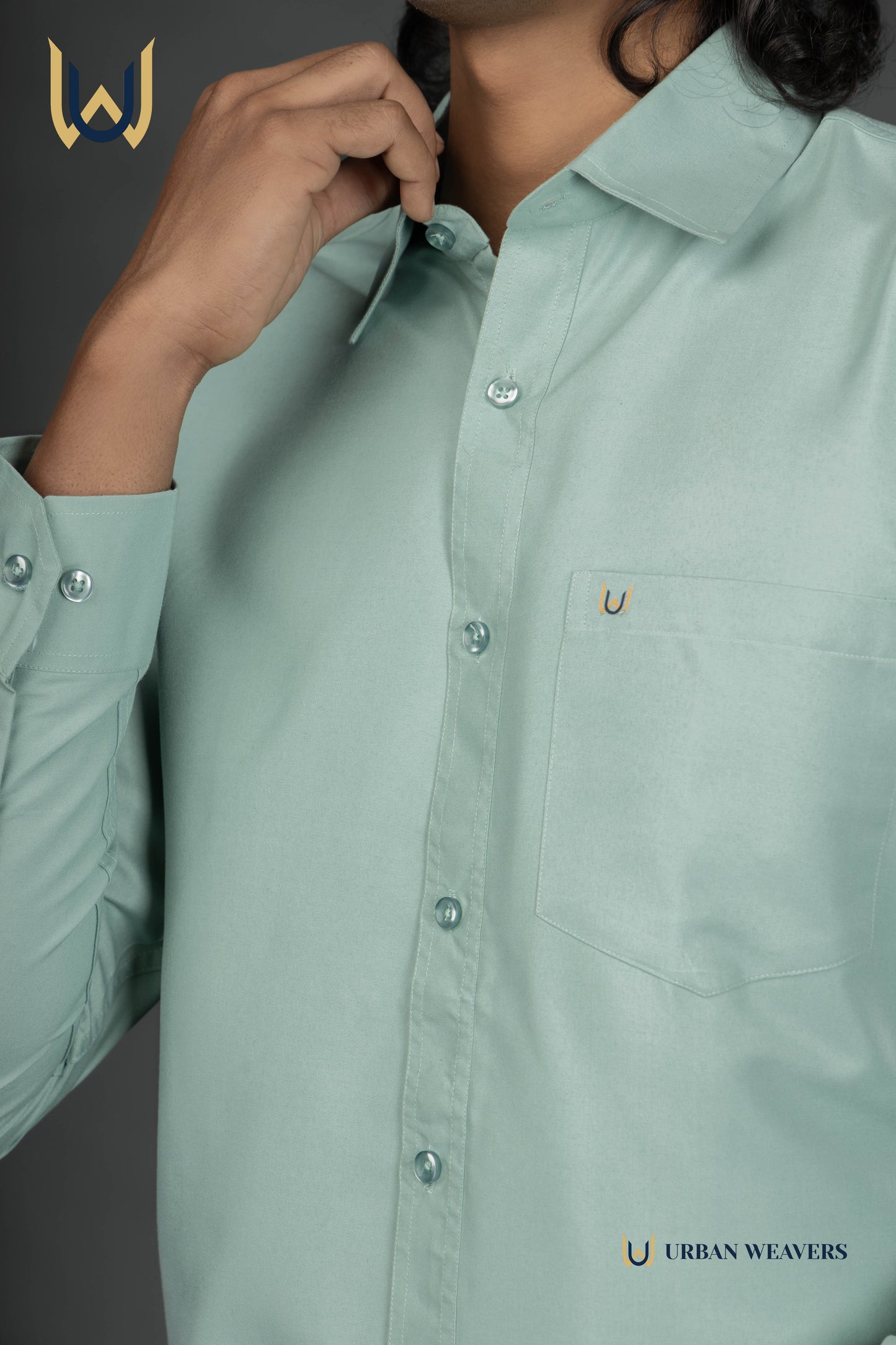 Cyan Solid Shirt