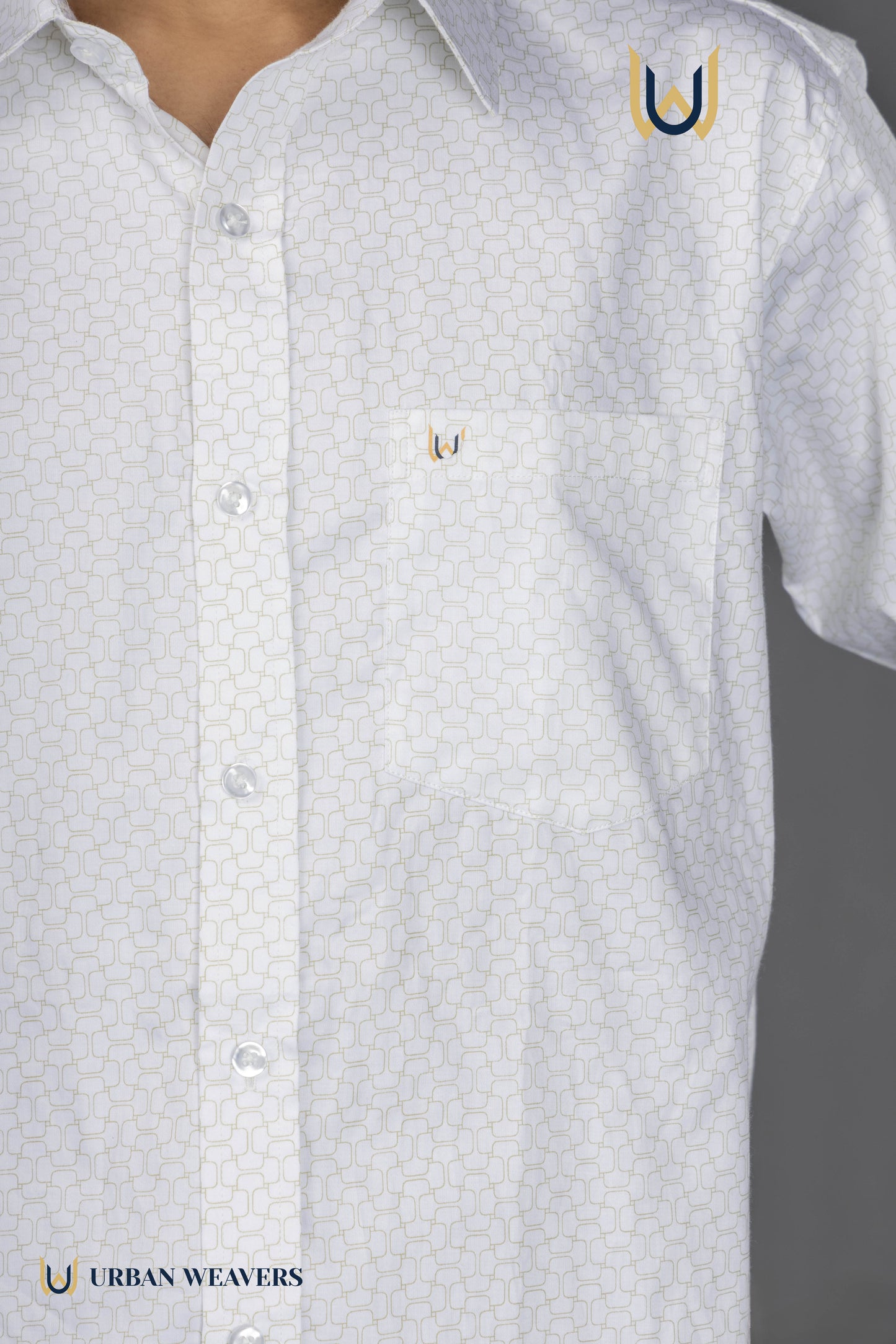 Satin Print – White & Green