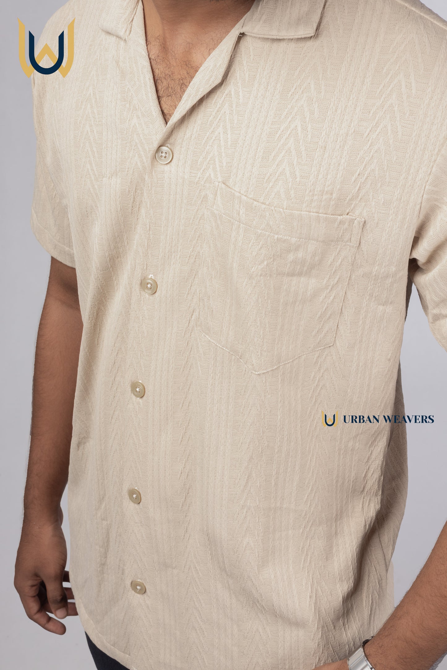 Beige Textured Shirt