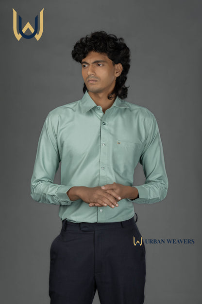 Cyan Solid Shirt