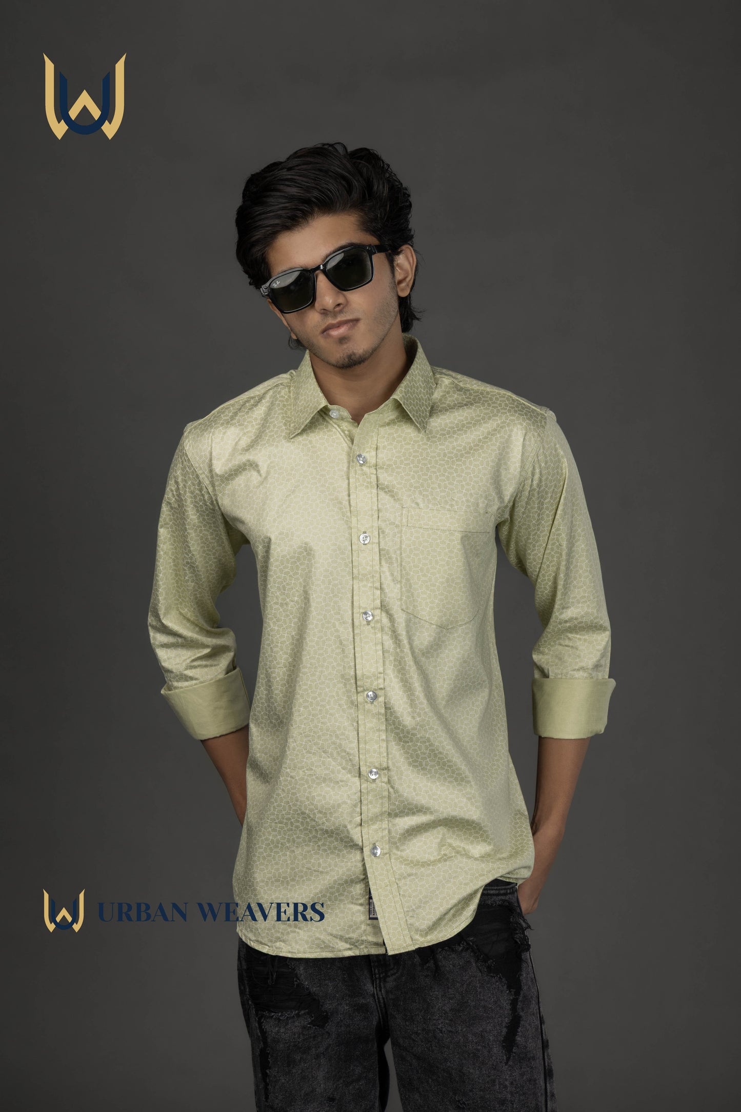 Satin Print – Green
