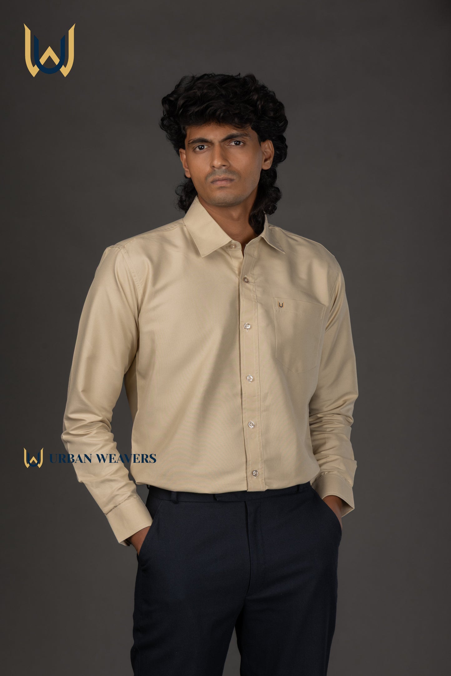 Beige Solid Shirt