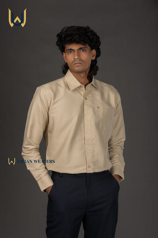 Beige Solid Shirt