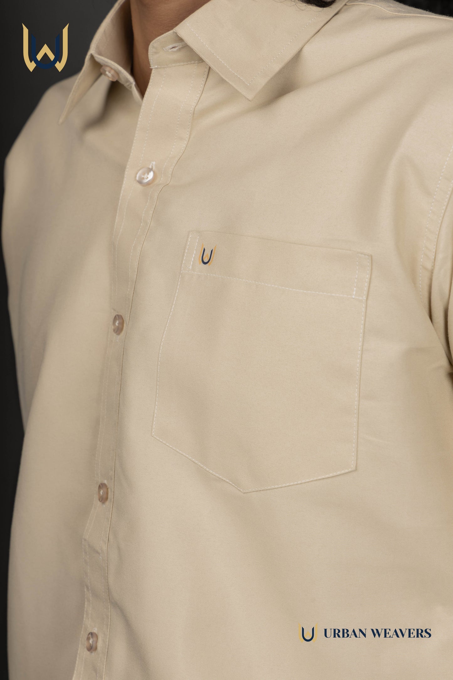 Beige Solid Shirt