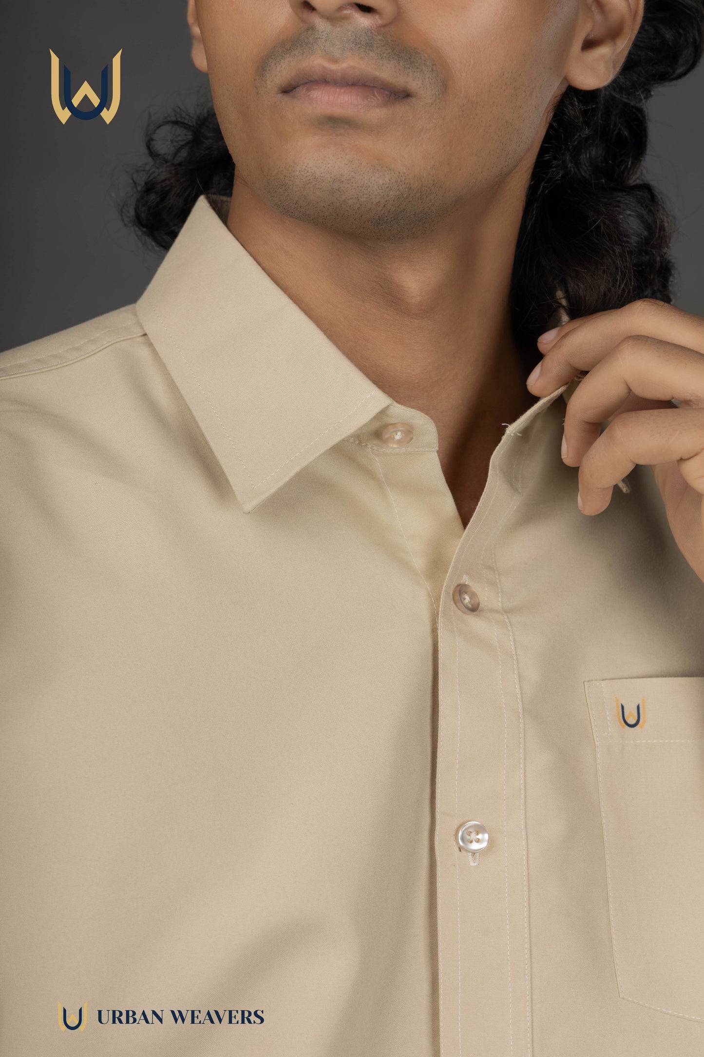 Beige Solid Shirt