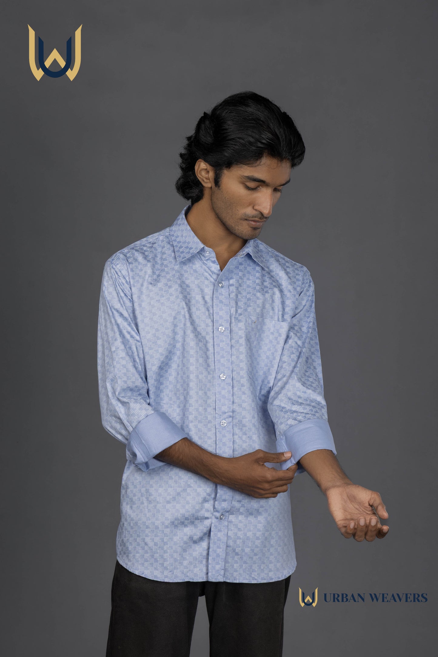 Satin Print – Blue