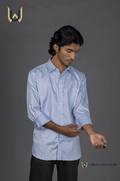 Satin Print – Blue