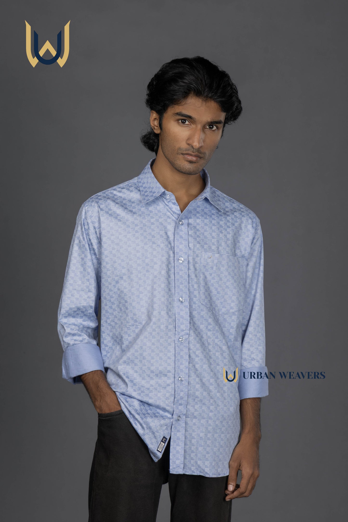Satin Print – Blue