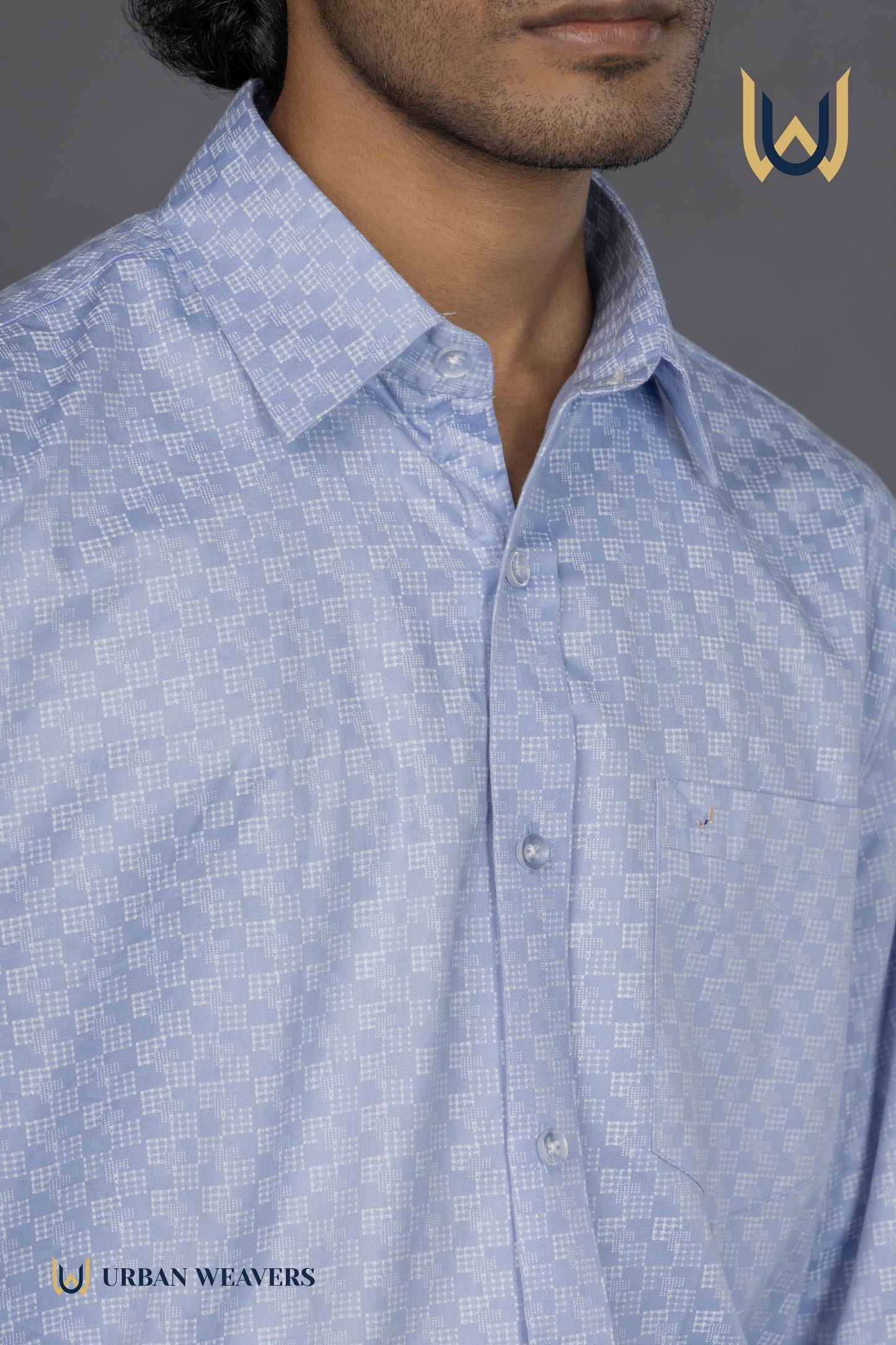 Satin Print – Blue