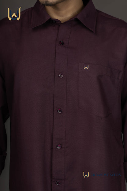 Dark Maroon Shirt Solid