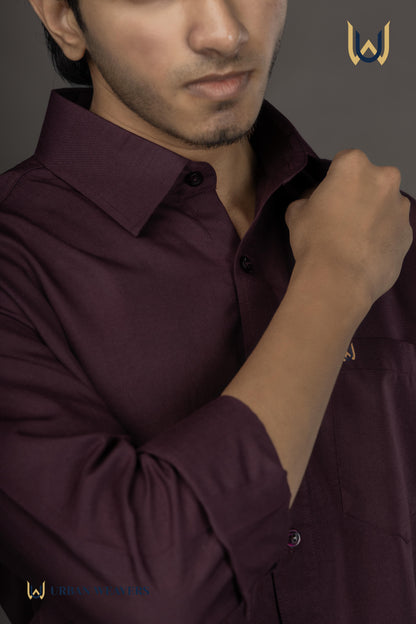 Dark Maroon Shirt Solid