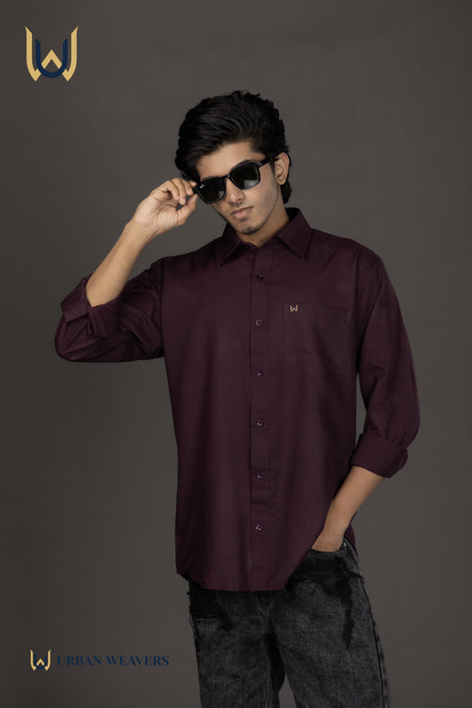 Dark Maroon Shirt Solid
