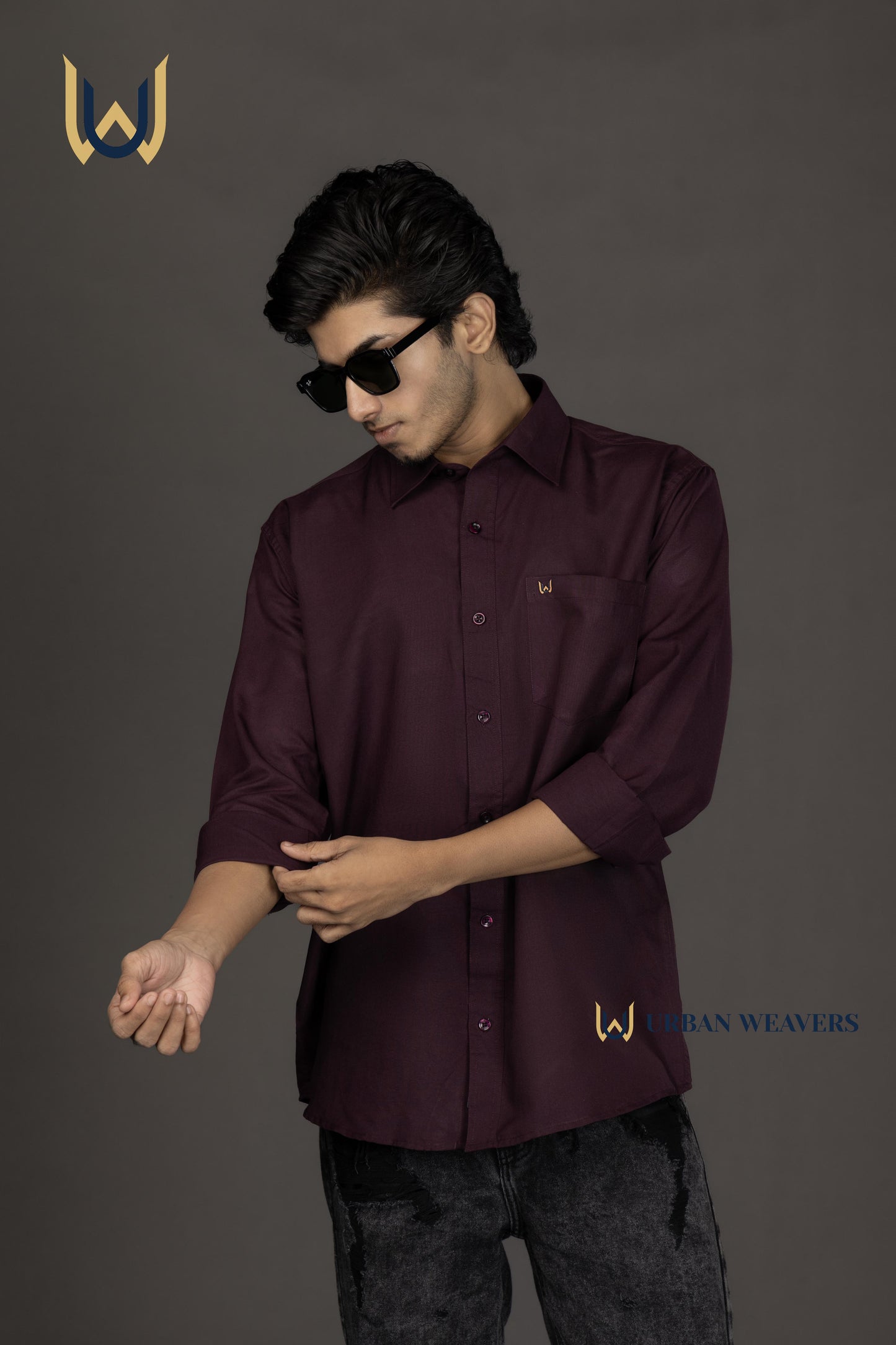 Dark Maroon Shirt Solid