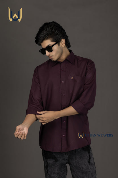 Dark Maroon Shirt Solid